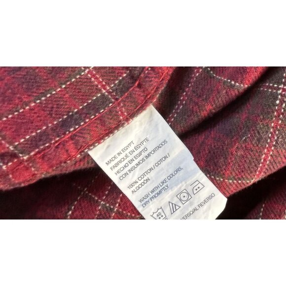 G H Bass & Co Flannel Shirt Red Plaid Mens Sz XL Cotton Long Sleeve Button Down - Picture 4 of 10